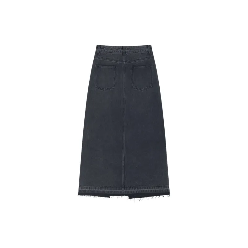 GAP Casual Long Skirts Women's Washed Black-1