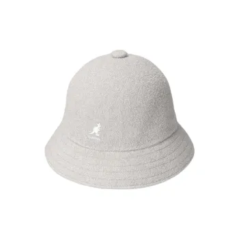 KANGOL Acrylic Nylon Bucket Hats Unisex Light Gray