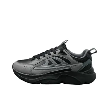 XTEP Cushioning Wear-Resistant Low-Top Casual Running Shoes Men's Black Gray