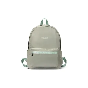 ROBERTA DI CAMERINO Fabric Travel Students Backpack Large Size Unisex Gray/Mint Green