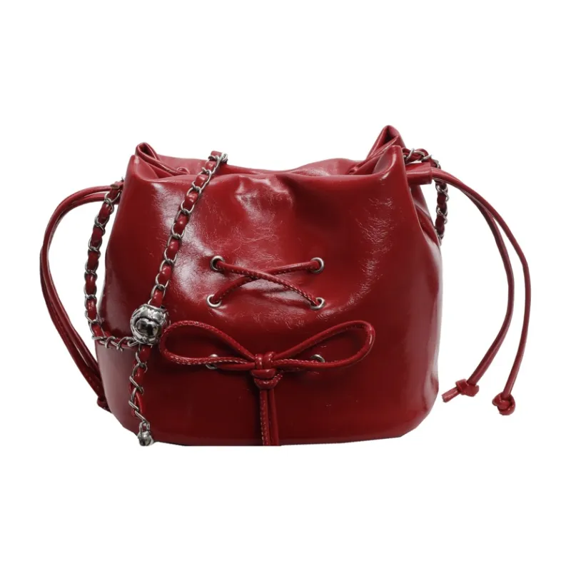 MingLu PU Crossbody Bag Shoulder Bag Women's Black/Ecru/Silver/Red-19