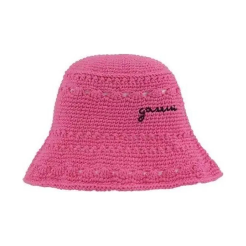 GANNI Organic Cotton Bucket Hats Unisex Pink-0