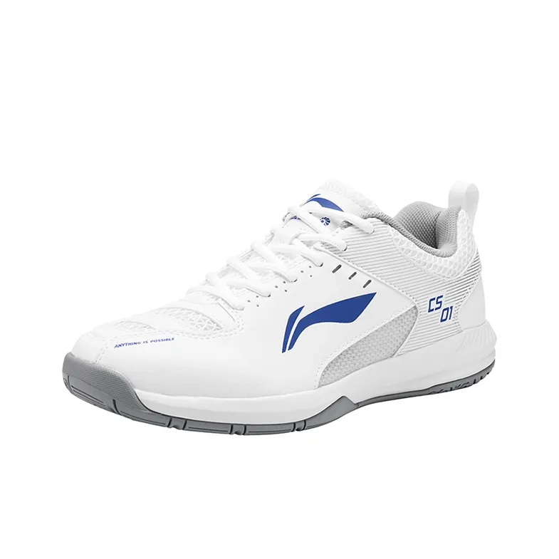 LiNing Feather Cushioned Wear Resistant Breathable Lightweight Low Top Badminton Shoes Unisex Standard White-1
