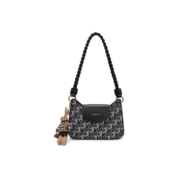 CLEVER& KETCH Embroidery Baguette Bag Shoulder Bags Regular Women's Black/Coffee/Khaki/Ecru/Gray White