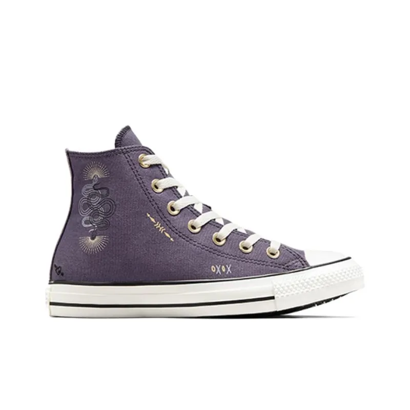 Converse Chuck Taylor All Star Anti Slip Wear Resistant High Top Canvas Shoes Women's Purple White-1