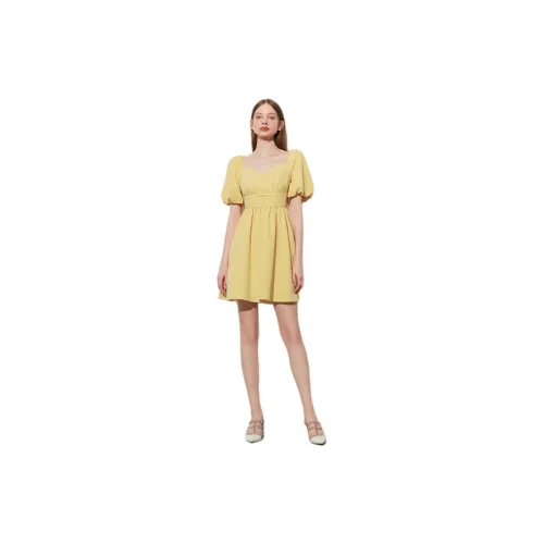 DPLAY Short-Sleeved Dresses Women's Moroccan Yellow