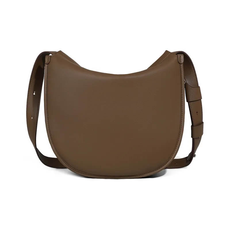 MILLIE'S Synthetic Leather Underarm Tote Saddle Bag Shoulder Bag Women's White/Khaki-11