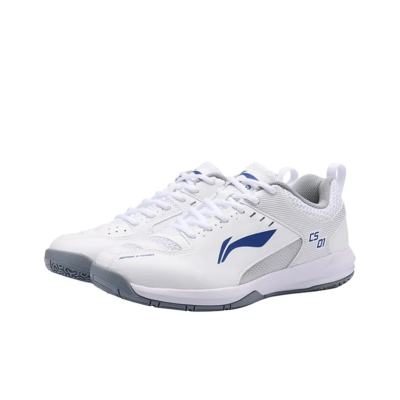 LiNing Feather Cushioned Wear Resistant Breathable Lightweight Low Top Badminton Shoes Unisex Standard White-2