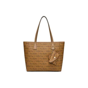 PIERRE CARDIN Pvc Classic And Versatile Elegance Tote Bag, Shoulder Bag Women's Coffee