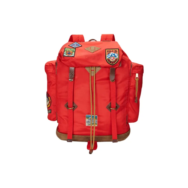 Polo Ralph Lauren Polyester With Cow Leather Backpack Regular Men's Red-0