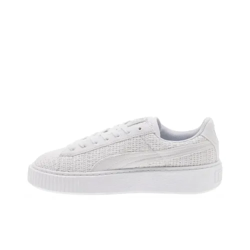 PUMA Basket Platform Woven PUMA White/PUMA Silver Women's