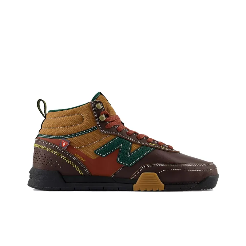 New Balance Numeric 440 Anti Slip Wear Resistant High Top Skateboard Shoes Unisex Brown Green-1