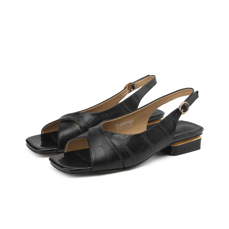 Mulinsen Rear Air Sandal Casual Single Shoes Approximately 2.2cm Women's Black-2