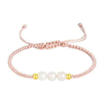 CHOW TAI SENG Chalcedony Braided String Bracelet Unisex