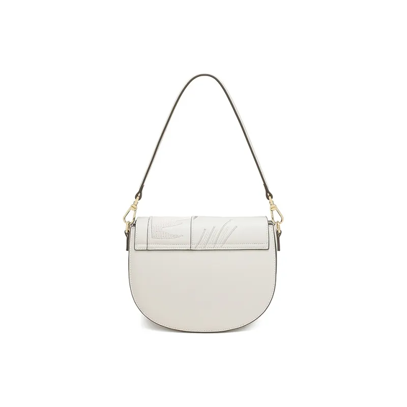 Ancient Yi Xi Cow Leather Niche Design Premium Cheongsam Crossbody Bag, Shoulder Bag Small Size Women's Elegant White-2