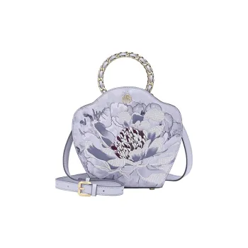 Ancient Yi Xi Cow Leather Petal Bag, Shoulder Bag, Handbag Women's Hyacinth Purple