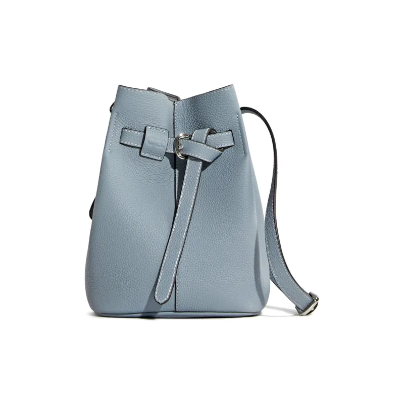 Cthulhu Cow Leather Shoulder Bag Medium Size Women's Blue/Black/Ecru-1