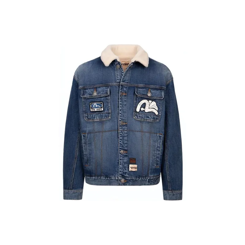 EVISU Denim Jackets Men Denim Blue-1