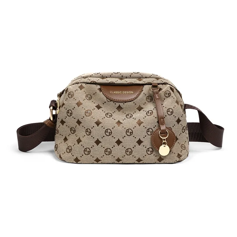 PT'SON Fabric Small Square Bag Shoulder Bag, Crossbody Bag Women's Coffee-1