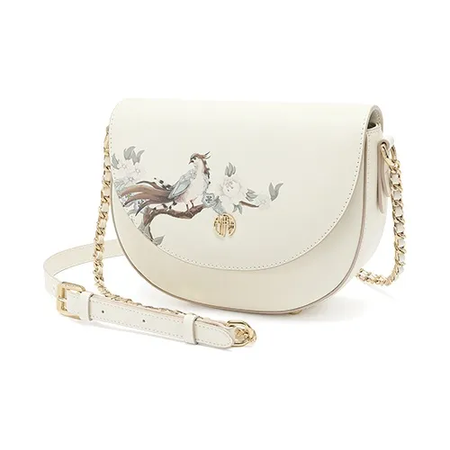 Ancient Yi Xi Cow Leather Cheongsam Shoulder Bag, Crossbody Bag Women's Tea Moon White-1