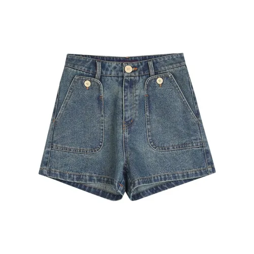 TAKEANAP Denim Shorts Women's Denim Blue