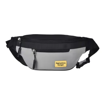 SEPTWOLVES Fabric Fanny Pack, Sling Bag, Shoulder Bag, Crossbody Bag Regular Men's Black With Yellow Logo