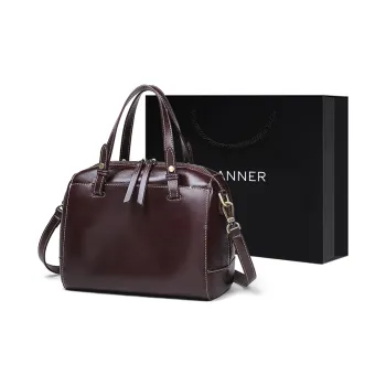 C°BANNER Cow Leather With Synthetic Leather Crossbody Handbag Regular Women's Brown/Wine/Black