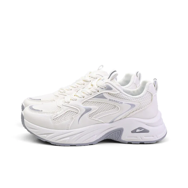 Warrior Slip Resistant, Abrasion Resistant, Breathable, Lightweight Low Top Chunky Sneakers Women's Beige Gray-2