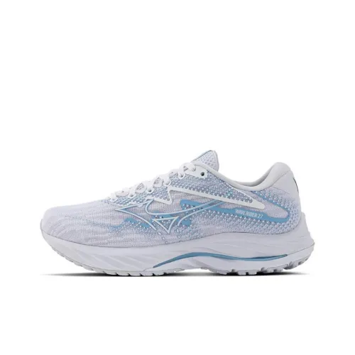 Mizuno Wave Rider 27 Running Shoes Women's Low Top White/Blue