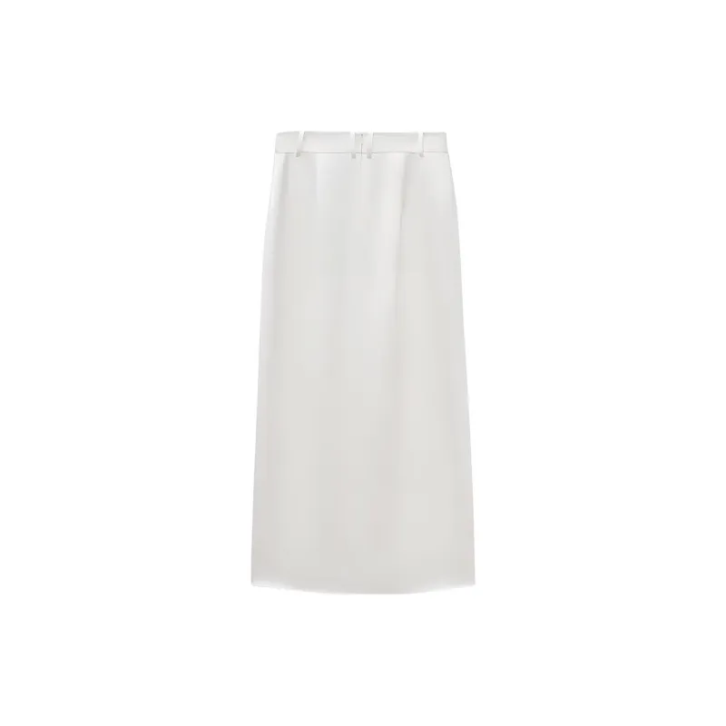 INSUN Casual Long Skirts Women's Raw White-1