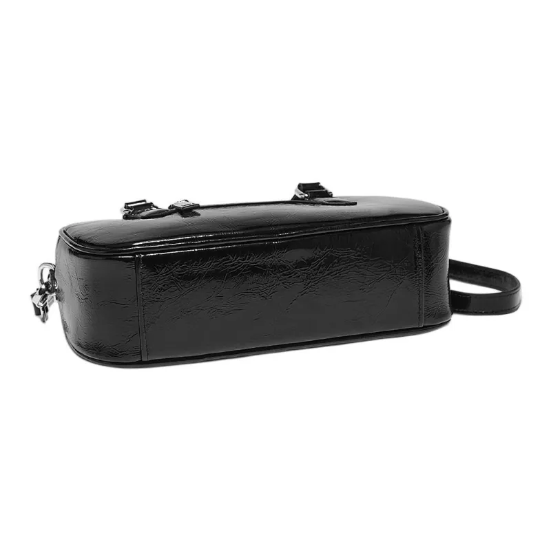Marino Orlandi Cow Leather Handbag Regular Women's Black/Silver-5