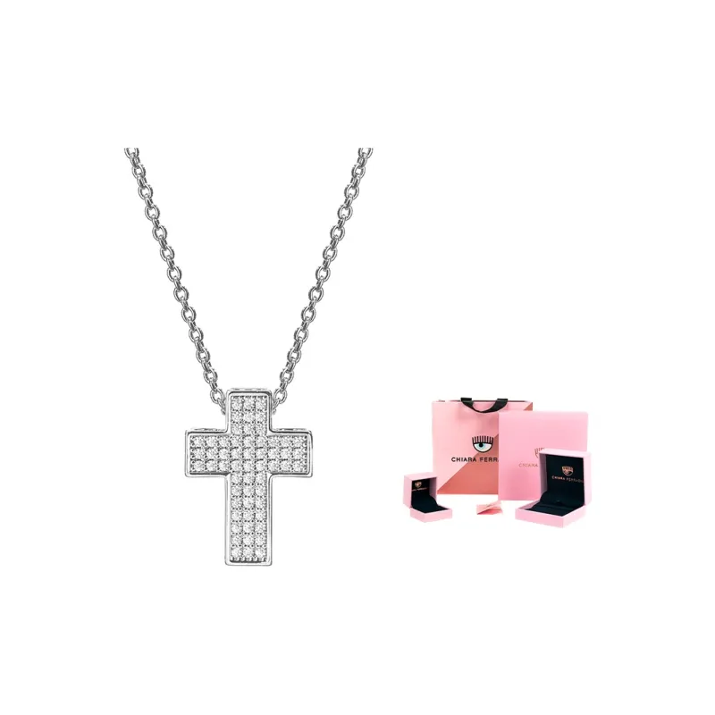 CHIARA FERRAGNI Zircon Water Coated 18K Gold Italian Lightweight Luxury Necklace Advanced Accessory Unisex Silver-1