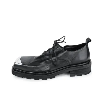HUANXIANGZHE Low Top Derby Shoes Unisex Black