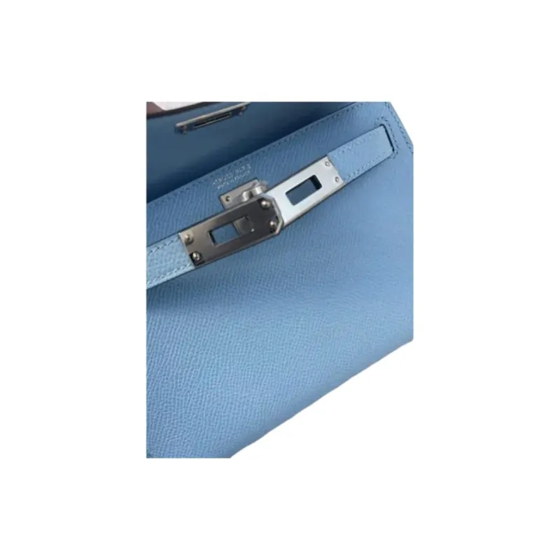 HERMES Mini Kelly Generation 1 Epsom Leather Shoulder Bag Crossbody Bag Handbag Women's D2 NEW BLEU JEAN Denim Blue-3