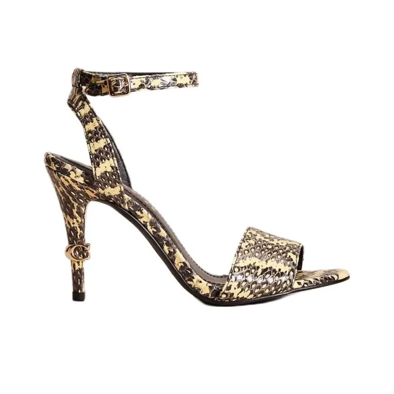COACH Regina Strap Sandals 7.8cm Women's Yellow Black-1