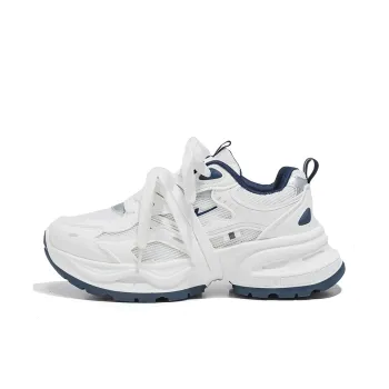 Warrior Low Top Chunky Sneakers Unisex White Dark Blue