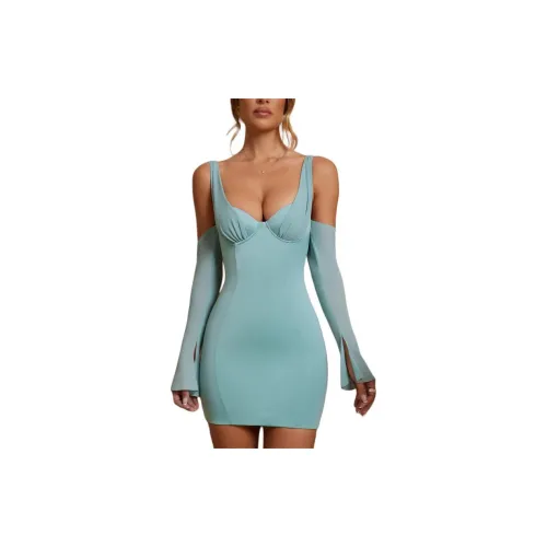 OH POLLY Long-Sleeved Dresses Women's Teal/Cyan