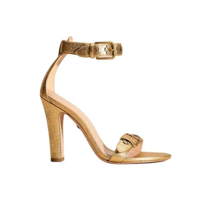 COACH Elizabeth Strap Sandals 10cm Women's Gold-1