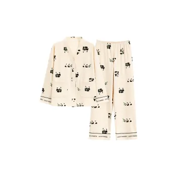 Qiao Ni Tong Pajama Set Women's Apricot