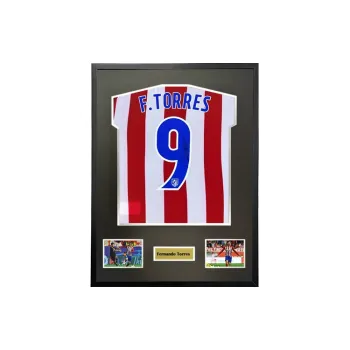 Three For Atletico Madrid Period, Torres, Autographed Jersey SA Certificate Framed