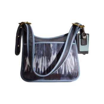 COACH Legacy Tanned Leather Shoulder Bag Crossbody Bag Handbag Large Size Women's Marine Blue