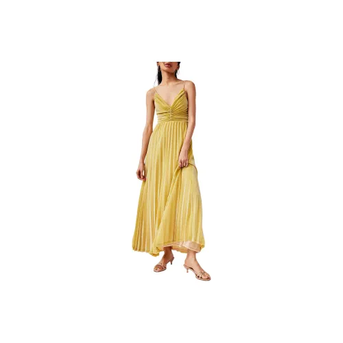 FREE PEOPLE Slip Dresses Women's Sparkle Yellow/Shimmery Yellow