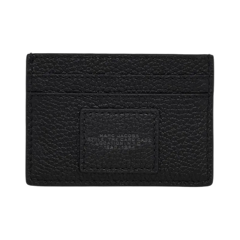 MARC JACOBS Grained Leather Card Holder Women's Black-1
