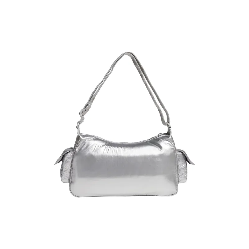 Adidas Polyurethane Handbag, Shoulder Bag Regular Women's Metallic Silver-2