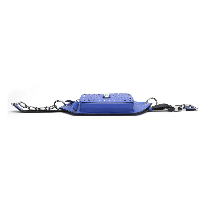 Miguel Vieira Cow Leather Crossbody Bag Small Size Women's Blue/Red/White-4