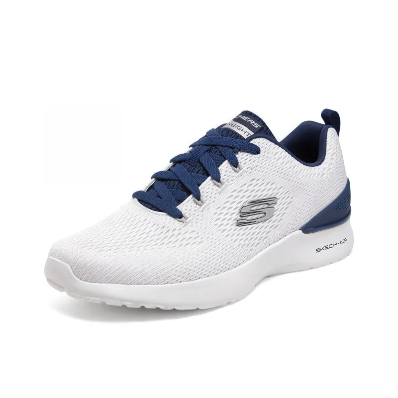 Skechers Skech Air Dynamight Cushioned Slip Resistant Abrasion Resistant Low Top Casual Shoes Men's White Blue-2