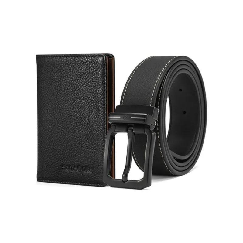 SAMSONITE Cow Split Leather Key Pouch Men's Black-1