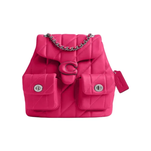 COACH Tabby Nappa Leather Backpack Small Size Women's Dragon Fruit