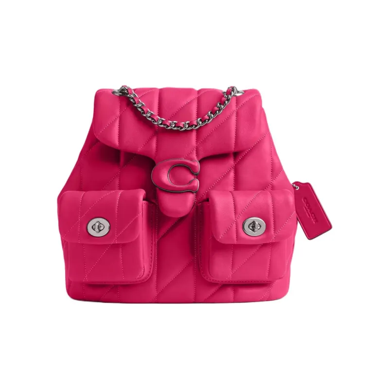 COACH Tabby Nappa Leather Backpack Small Size Women's Dragon Fruit-0
