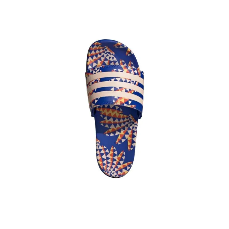 Adidas Adilette Comfort Sandals Bold Blue Bliss Orange Women's-2